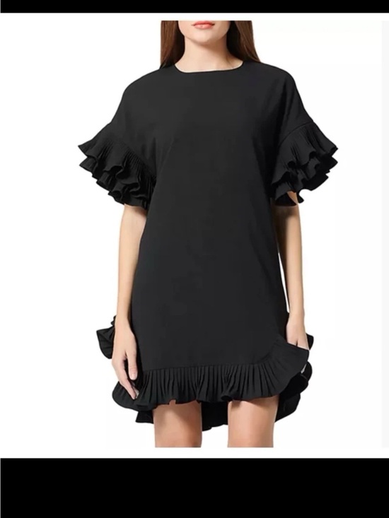 glam Dresses & Skirts - NWT Glam Ruffled Elbow Sleeve Dress size Medium